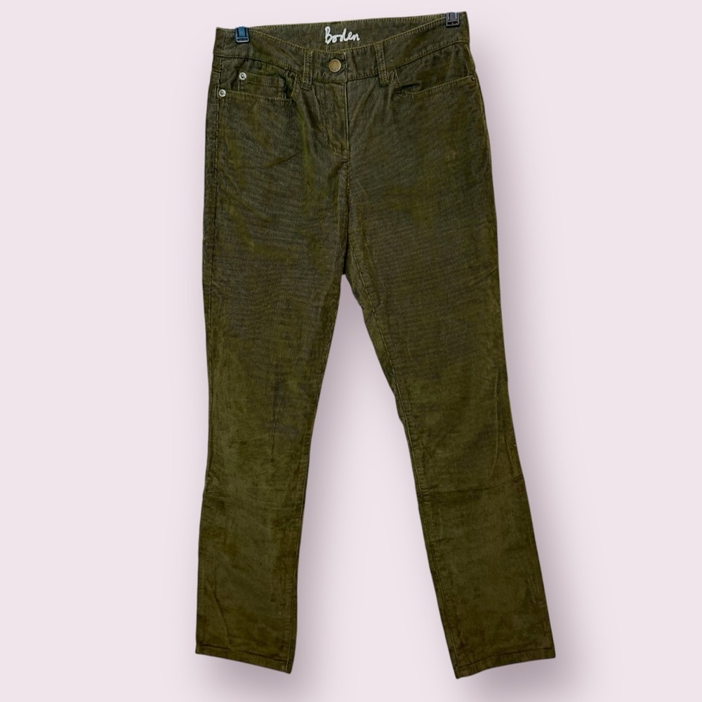 Boden Olive Green Corduroy Pants Straight Leg Size 2 Petite